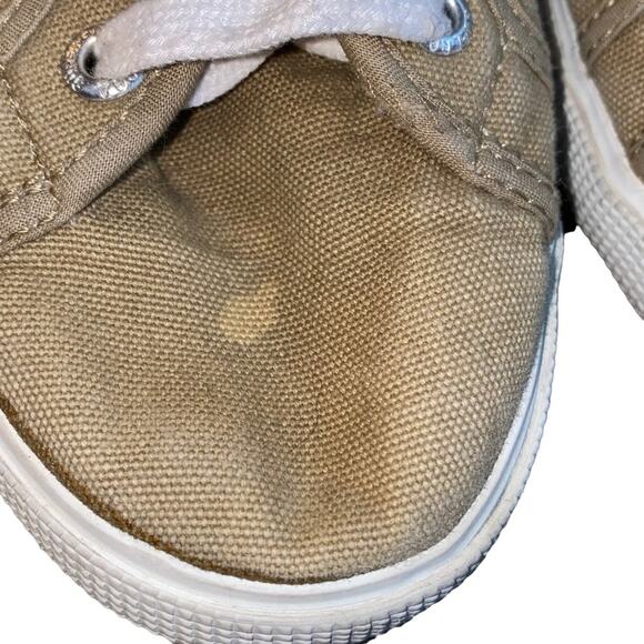 Superga Anthropologie Canvas Sneaker Shoes Tan with white soles size EU 39 US 8 - Picture 3 of 10